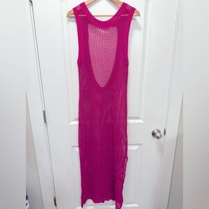 Magenta Sleeveless Knit coverup